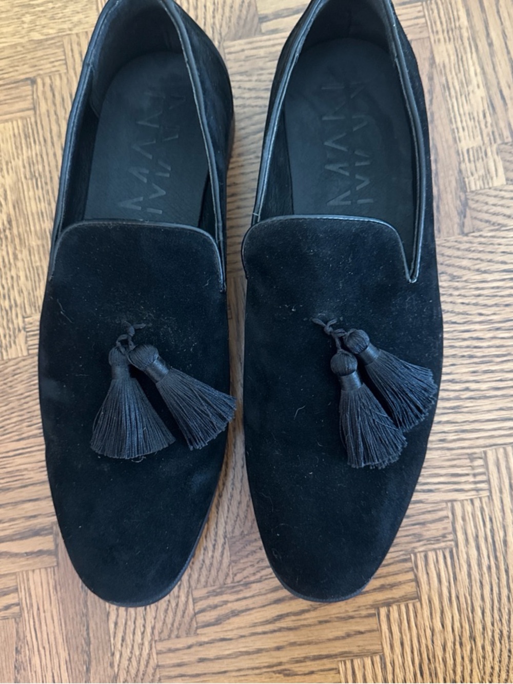 Boohoo Mens Black Suede Tassel Loafers